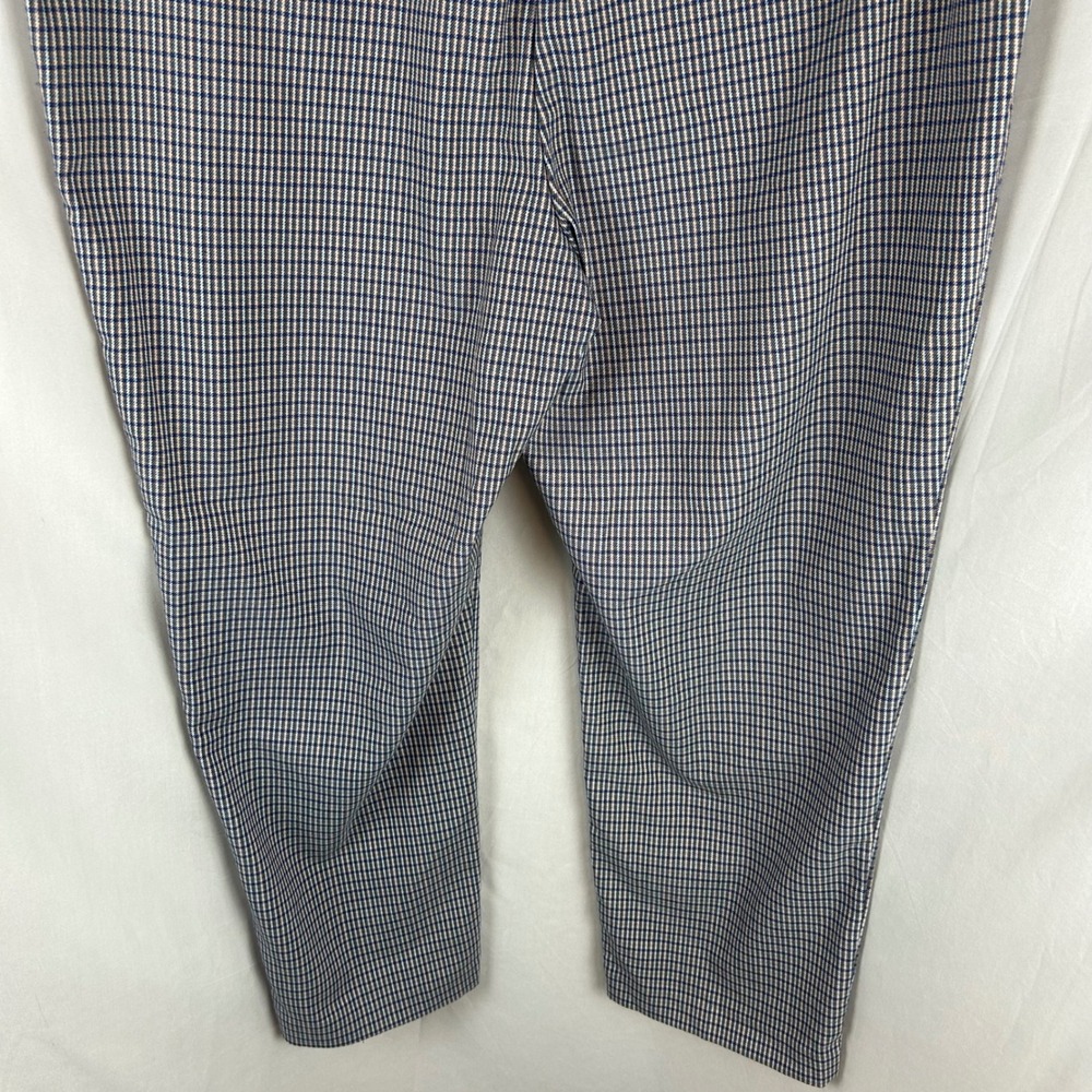 Loft Riviera Slim Blue Brown Plaid Ankle Pants Womens Size 16 Business Casual - Picture 8 of 10